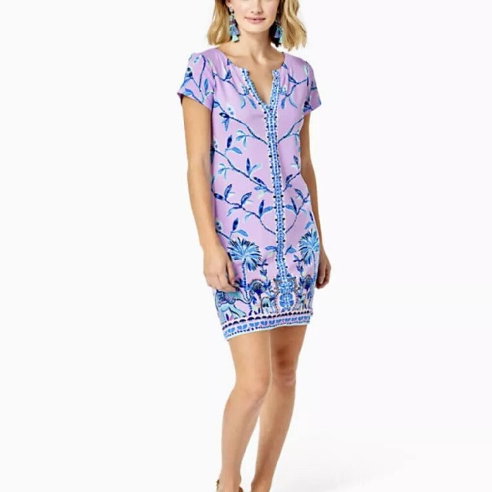 Lilly Pulitzer Women' Sophiletta Womens T-Shirt Short Sleeve Dress Small Purple - Picture 4 of 14